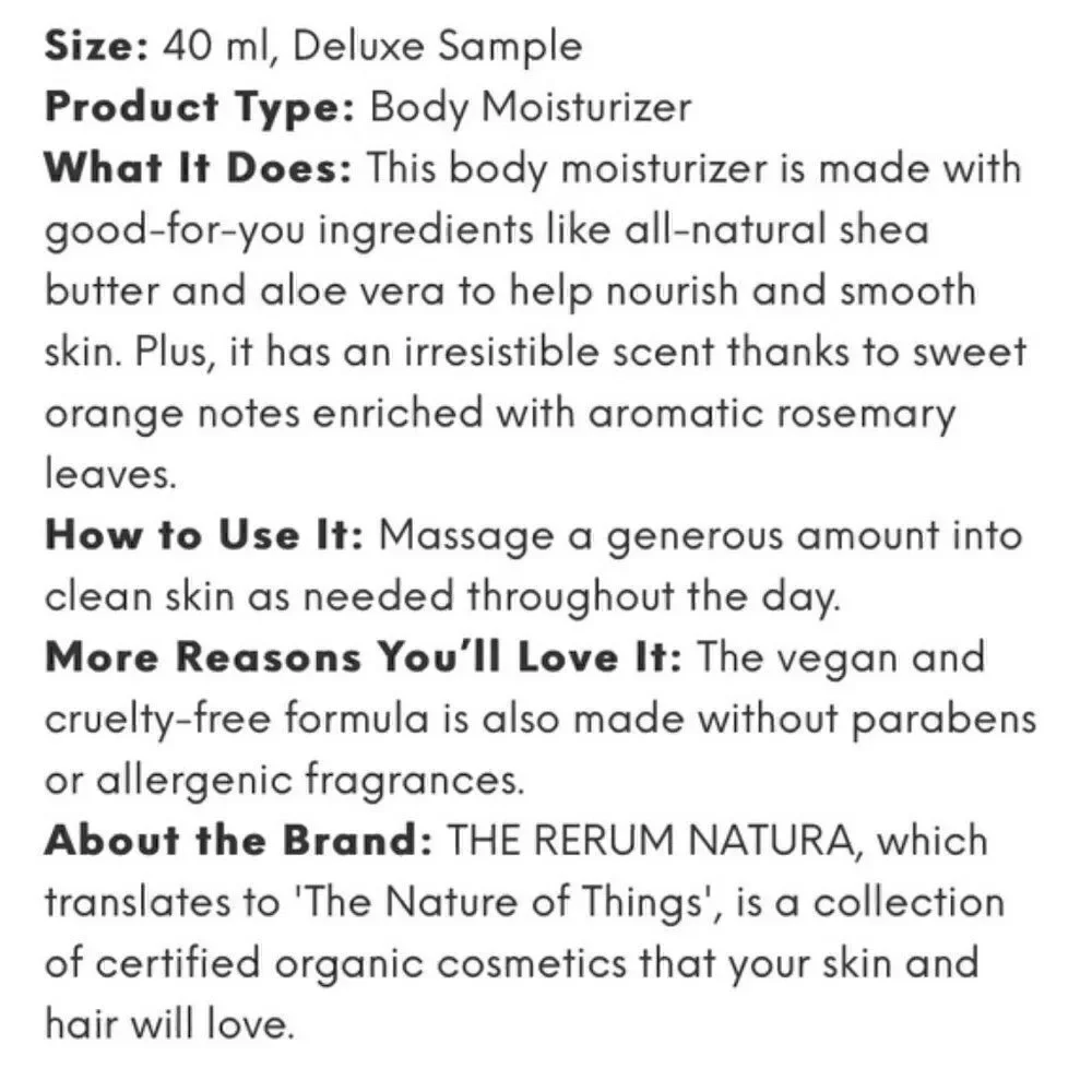 THE RERUM NATURA The Body Cream